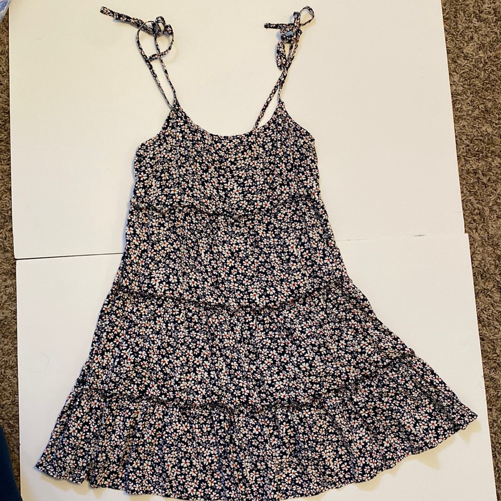 Tiered Floral Tie Strap Dress Shein Small - Picture 1 of 6